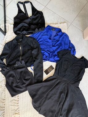 Bebe Lot Mixed Black & Royal Blue Women's Clothing